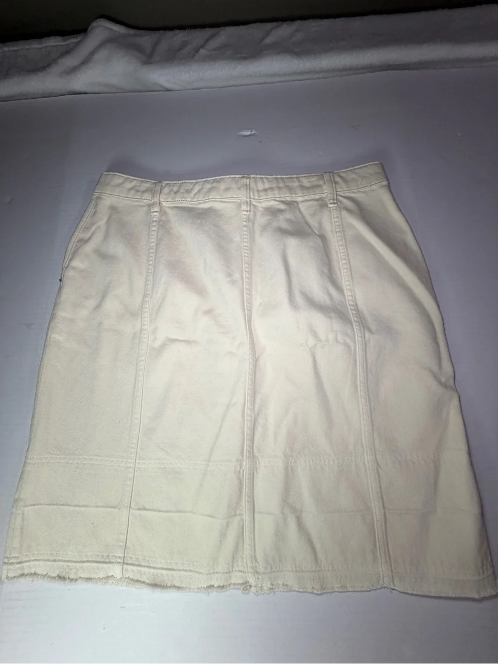 Lauren Ralph Lauren Cream Button-Front Denim Mini Skirt